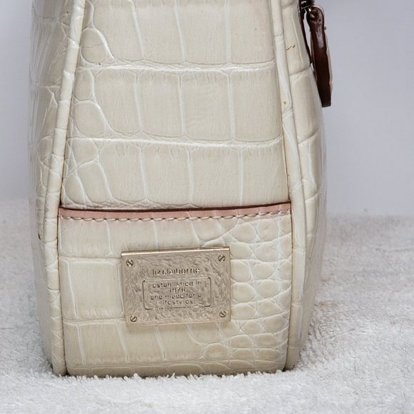 Vintage Liz Claiborne Purse Bag Off White Pink Alligator Imprint Shoulder - Picture 10 of 14